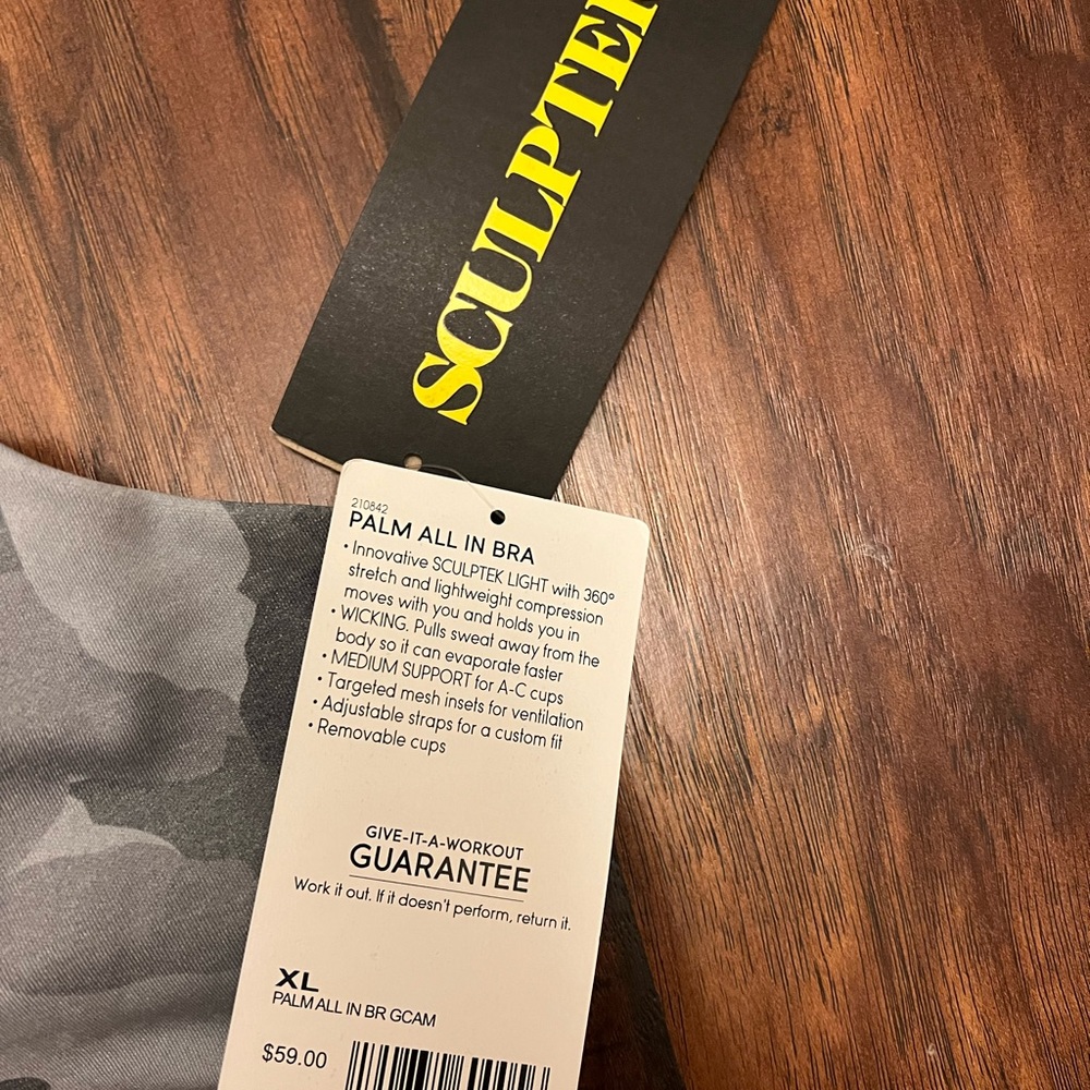 NWT Athleta Palm All In Bra XL - Gray Camo - Picture 2 of 4